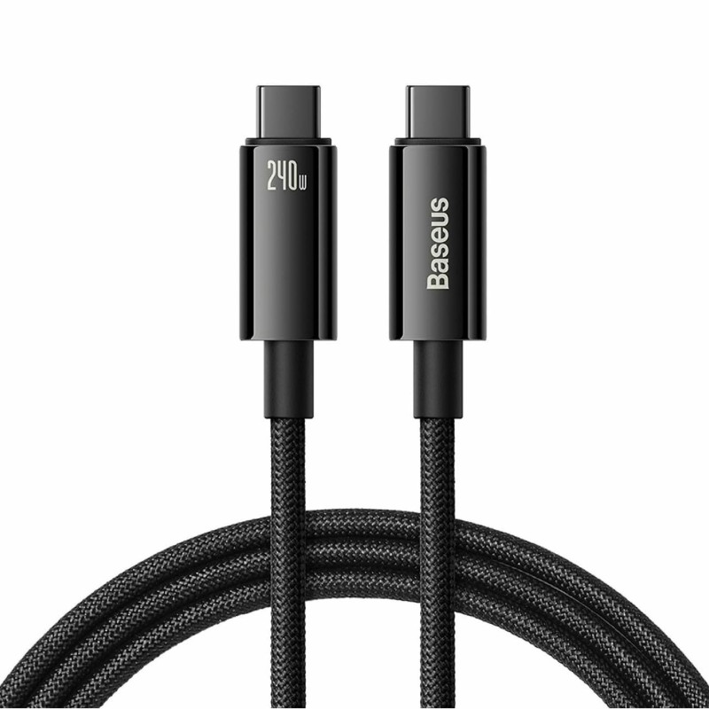 Kabel Baseus USB C-C 240W Tungsten Gold pleten črn, 2m