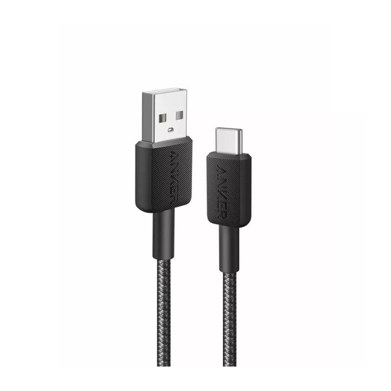 Kabel Anker 322 USB A-C pleten črn, 0.9m