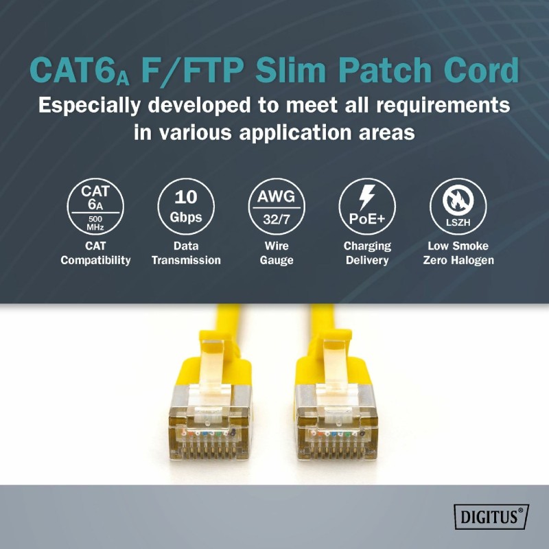 Mrežni kabel Digitus FTP CAT.6A, 2m, rumen
