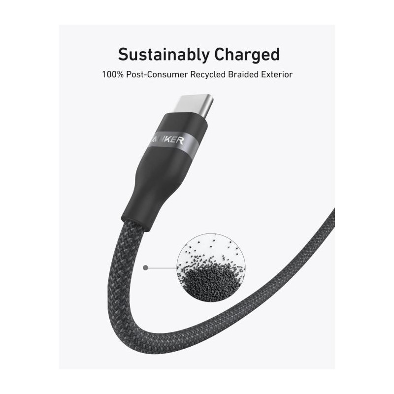 Kabel Anker A82E2H12, USB-C/C, 240W, 1,8m, črn