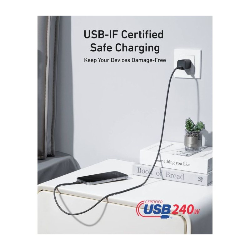 Kabel Anker A82E2H11 USB-C/C, 240W, 0,9m, črn