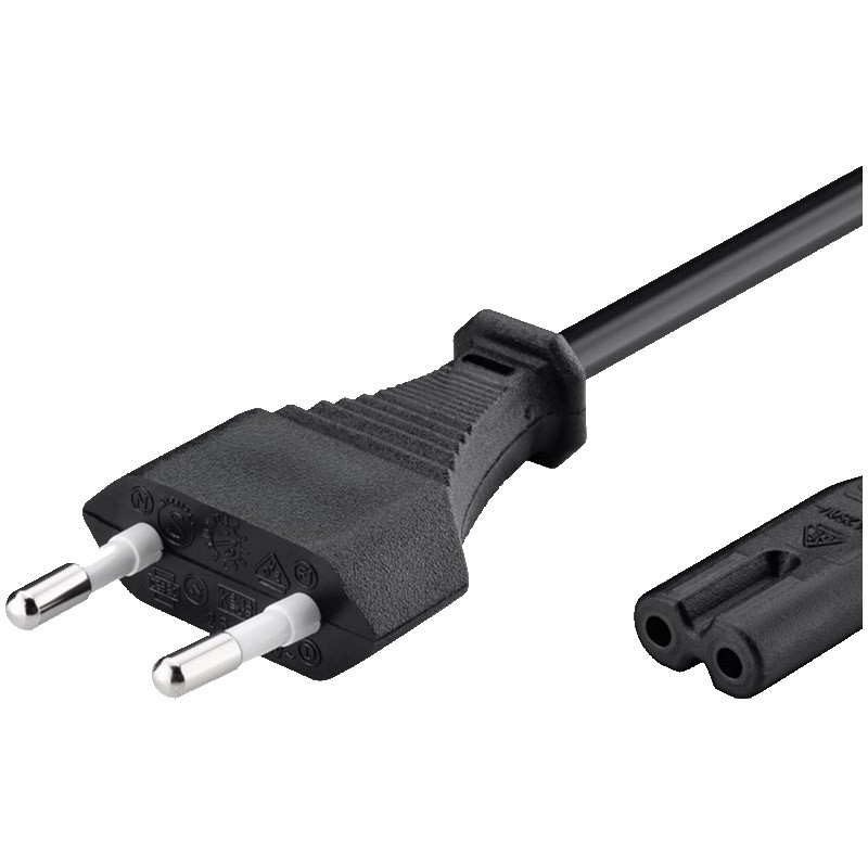 Kabel GOOBAY Euro C7 (2-pinski), 1,5m, črn