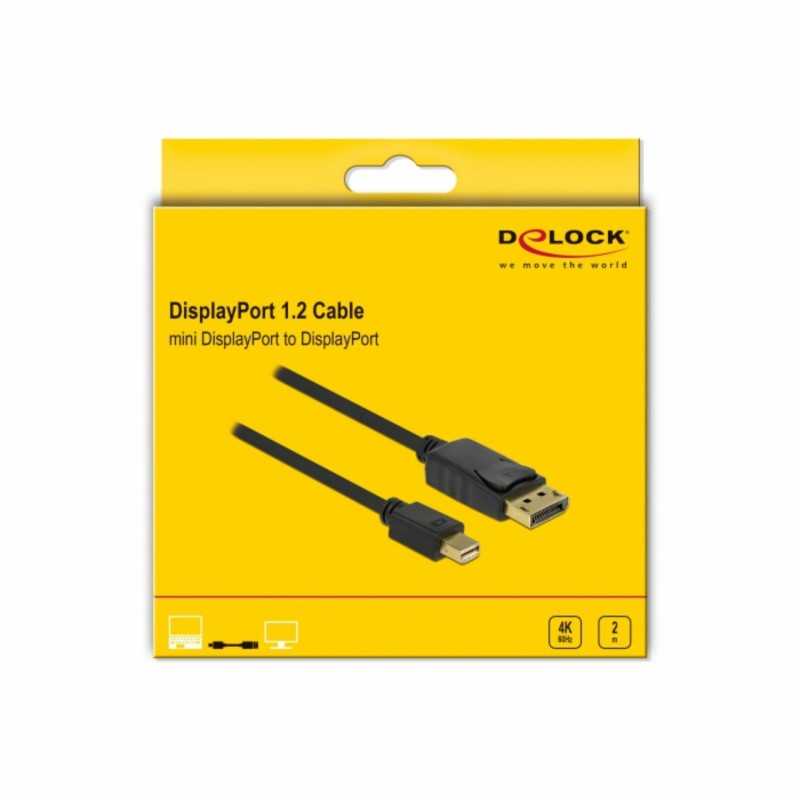 Kabel Displayport mini na Displayport 4K, 2m