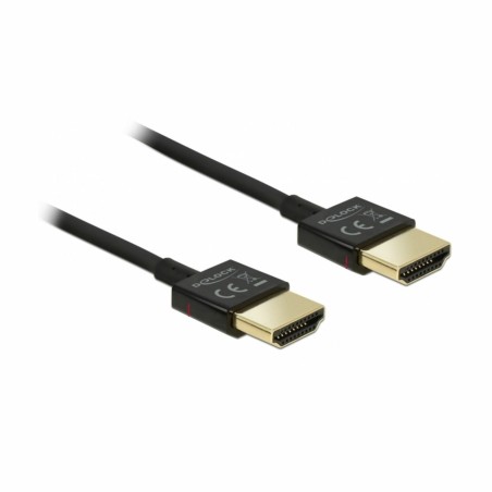 Kabel HDMI z mrežno povezavo 0,5m Delock High Speed Ultra HD 4K slim, črn