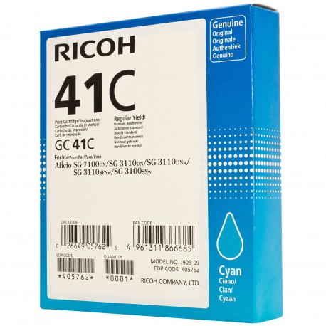 Črnilo Ricoh GC41C, cyan, 2200 strani (405762)