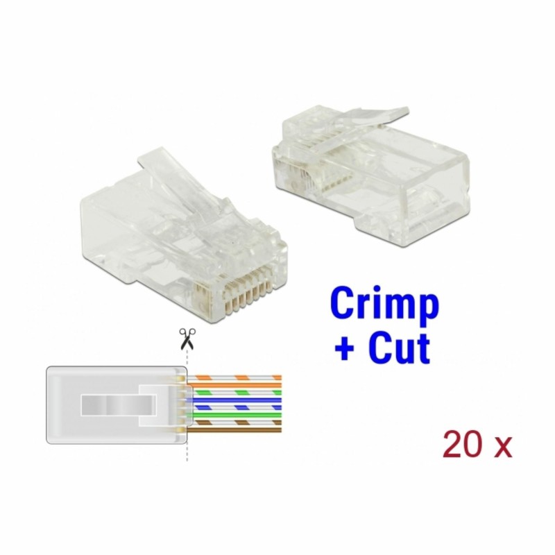 Konektor Delock RJ45 CAT.5e UTP Crimp & Cut pak/20, 9060023