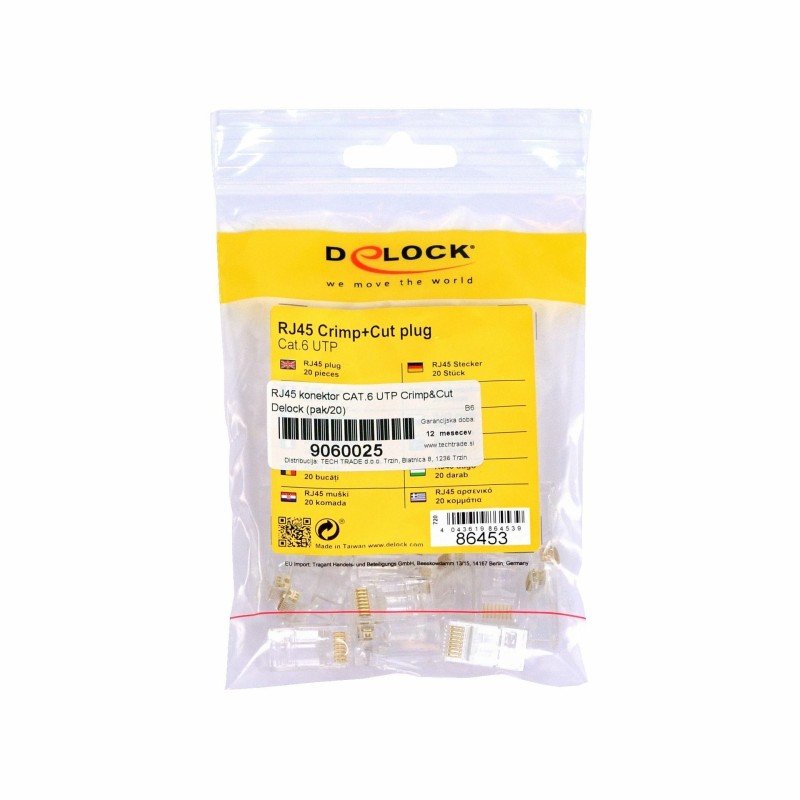 Konektor Delock RJ45 CAT.6 UTP Crimp & Cut pak/20, 9060025