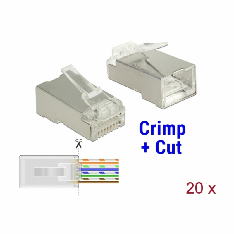 Konektor Delock RJ45 CAT.6 FTP Crimp & Cut pak/20, 9060026