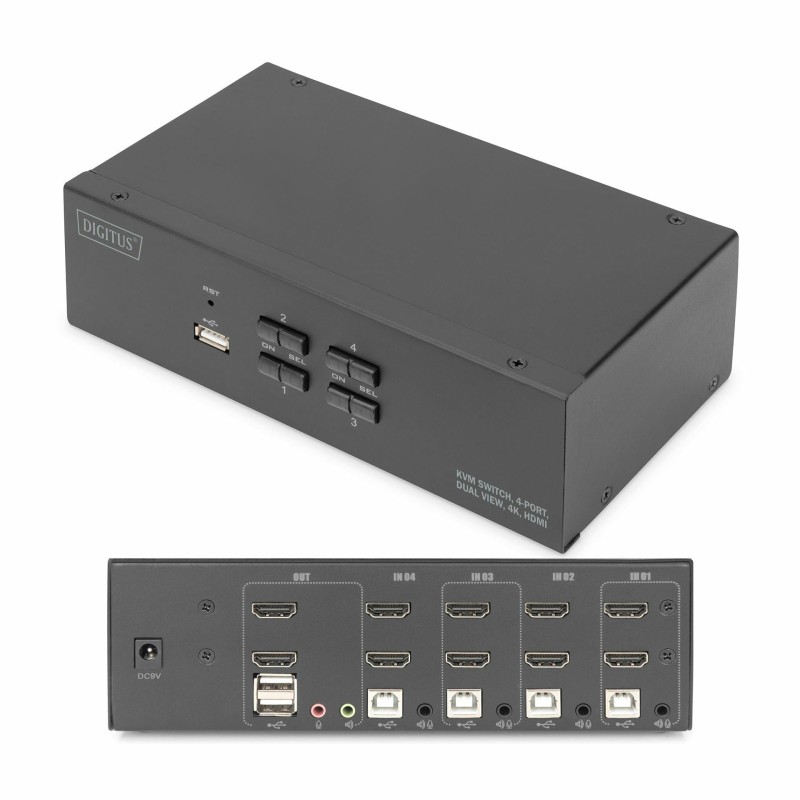 Digitus KVM stikalo 4x2 namizni HDMI/USB 4K DS-12883