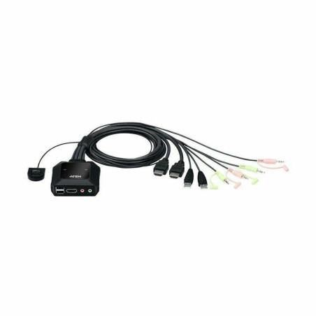 ATEN KVM stikalo 2x1 mini 4K HDMI/USB/ AVDIO s kabli CS22H