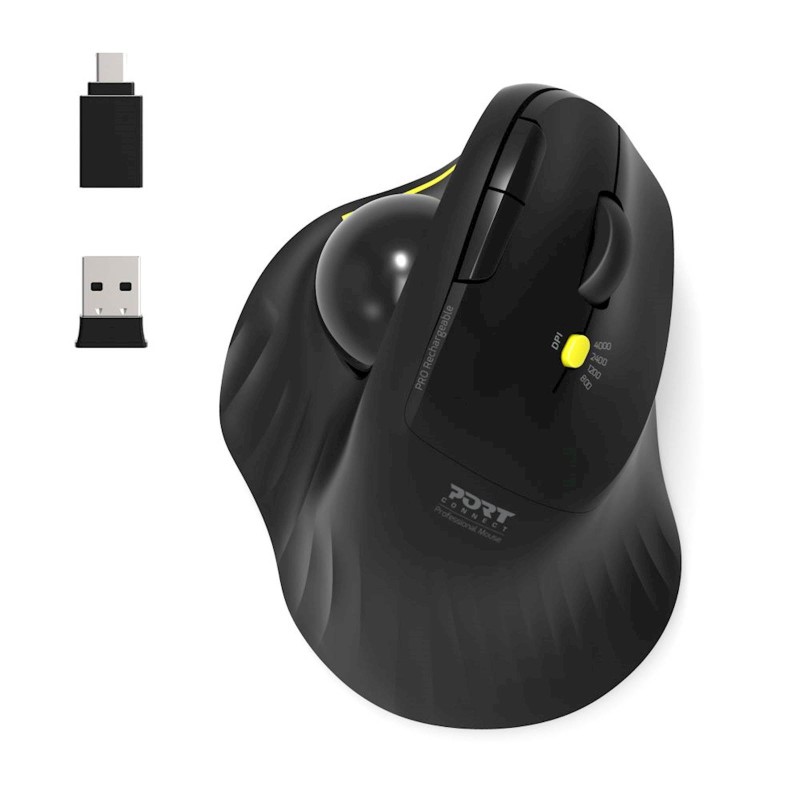 Miška Wireless PORT, Trackball, črna