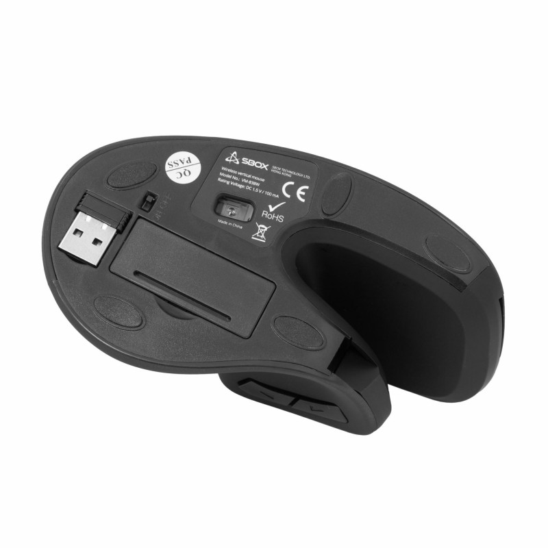 Miška SBOX VM-838B, vertikalna, črna