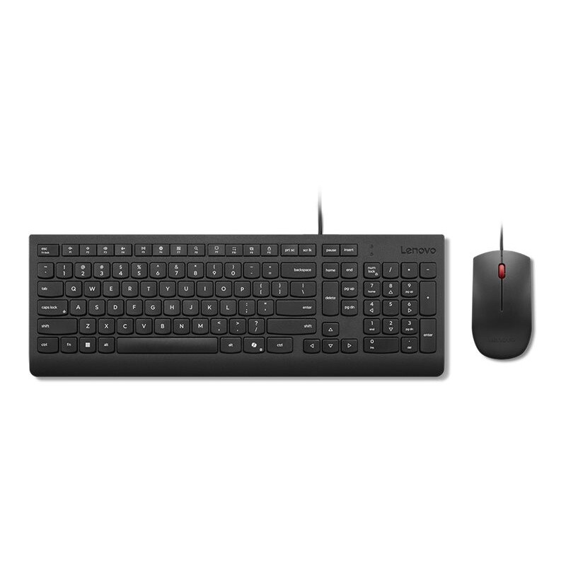 Komplet miške in tipkovnice Lenovo Essential Wired Combo, črn