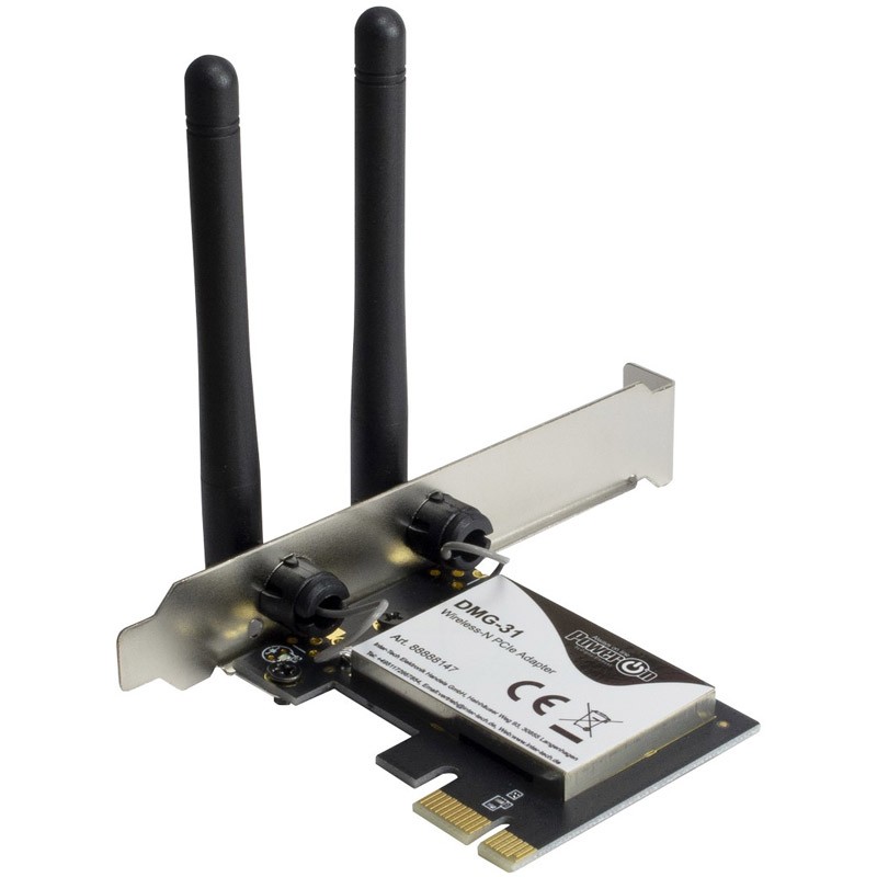 Brezžična mrežna kartica INTER-TECH DMG-31, 300Mbps, PCIe