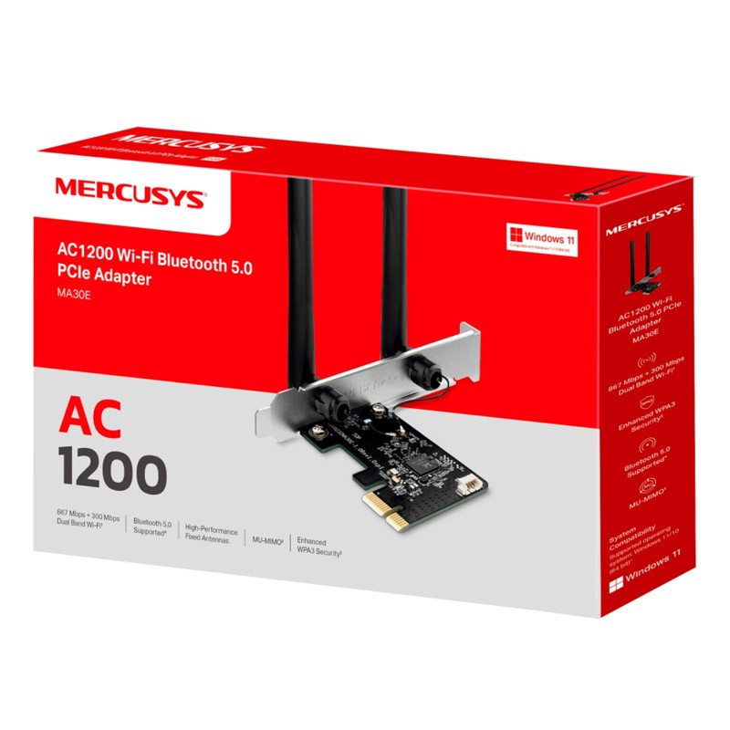Brezžična mrežna kartica MERCUSYS MA30E, WiFi 5, Bluetooth 5.0, PCIe
