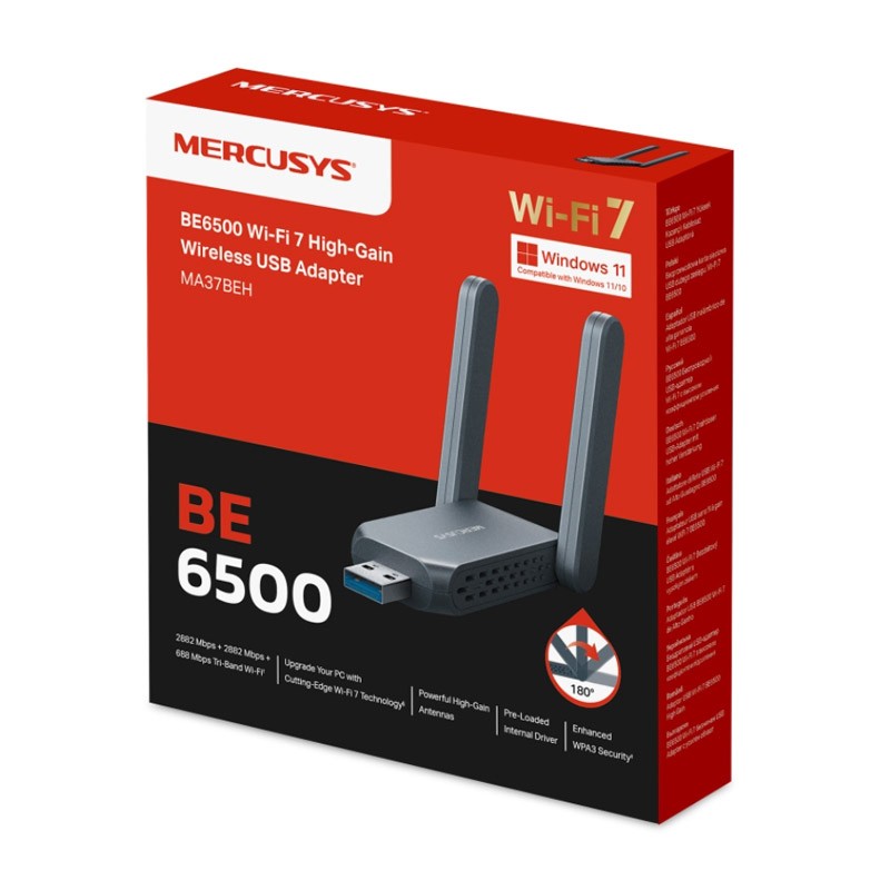Brezžični mrežni adapter MERCUSYS MA37BEH, Wi-Fi 7, USB 3.0