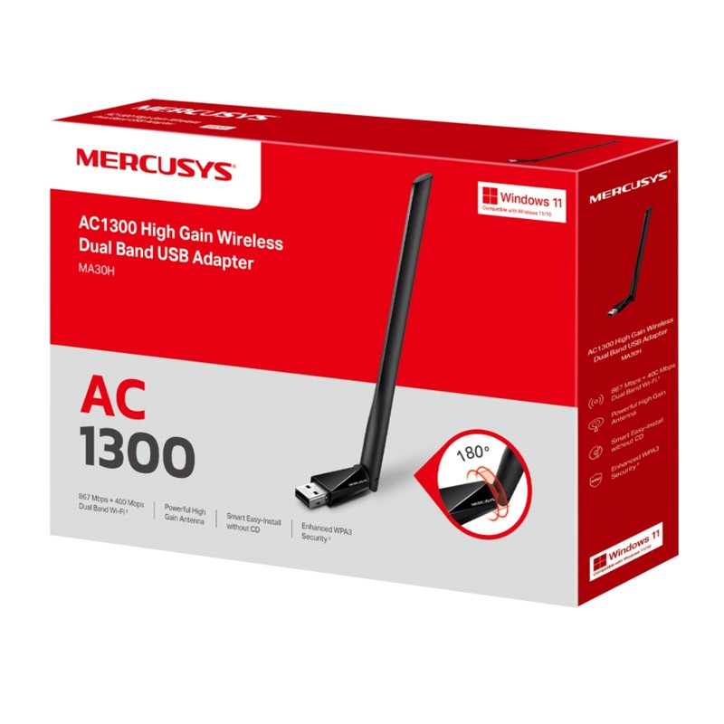 Brezžični mrežni adapter MERCUSYS MA30H, Wi-Fi 5, USB 2.0