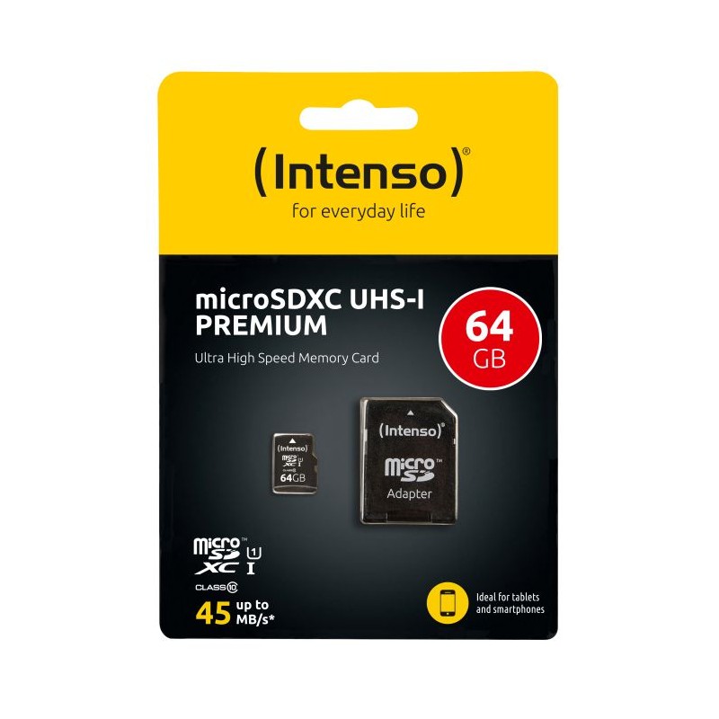 Intenso 64GB microSDXC UHS-I Class 10 Premium spominska kartica
