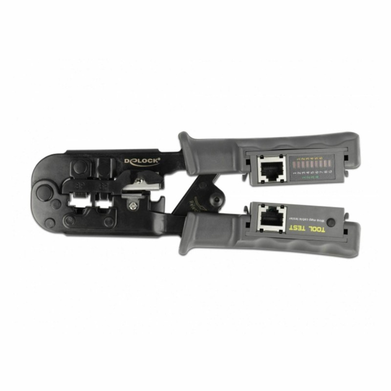 Klešče za RJ45/RJ10/RJ11/RJ12 konektorje + mrežni tester Delock