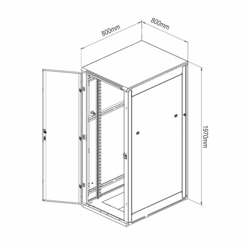 Samostoječi kabinet Triton 42U 1970 800x800, črn, sestavljen