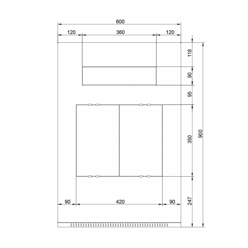 Samostoječi kabinet Triton 37U 1750 600x900, siv, sestavljen