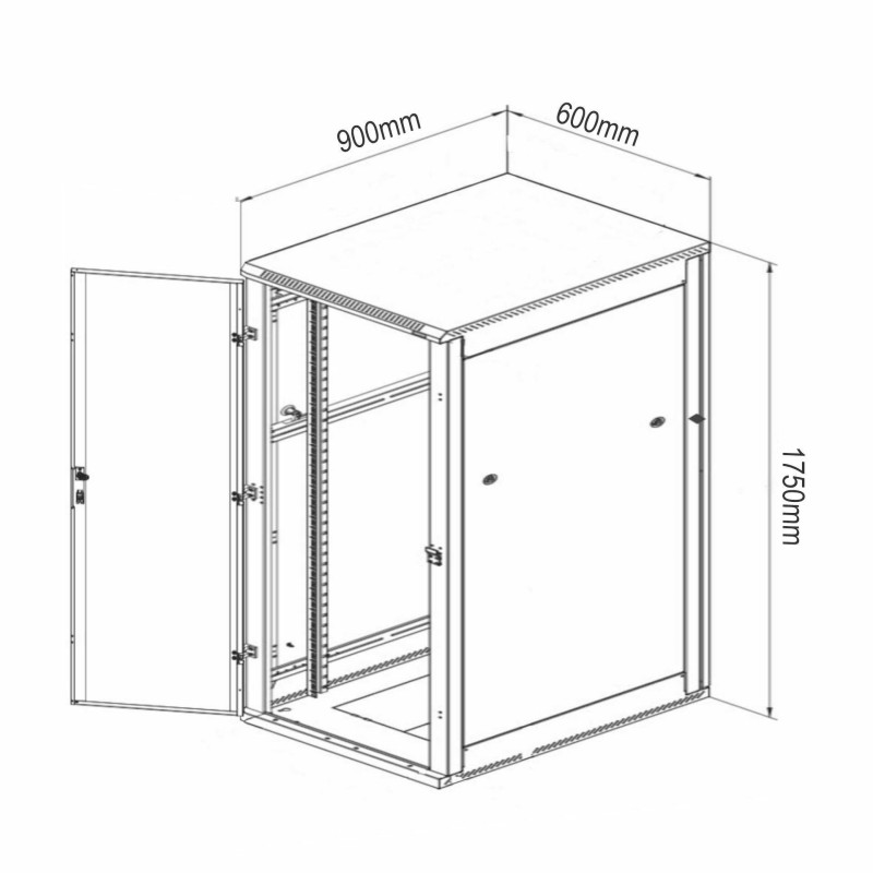 Samostoječi kabinet Triton 37U 1750 600x900, siv, sestavljen