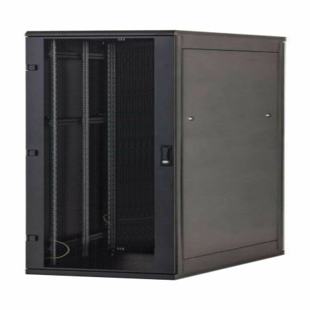 Samostoječi kabinet Triton 18U 900 600x900, črn, sestavljen, perf. vrata