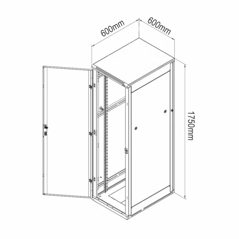 Samostoječi kabinet Triton 37U 1750 600x600, siv, sestavljen