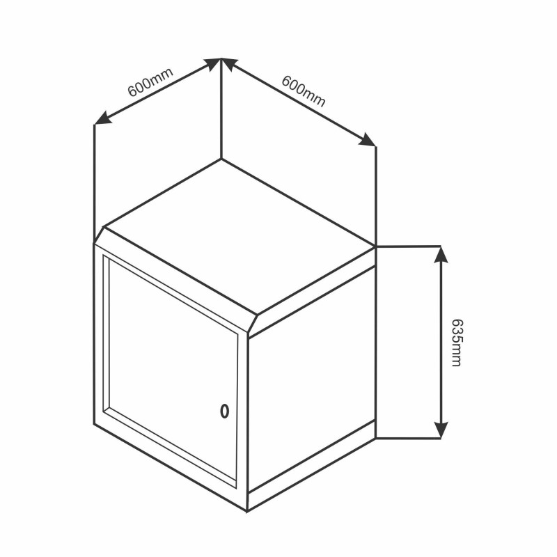 Zidni kabinet DATECH 12U 635 600x600 siv + polica DP.6612.9000