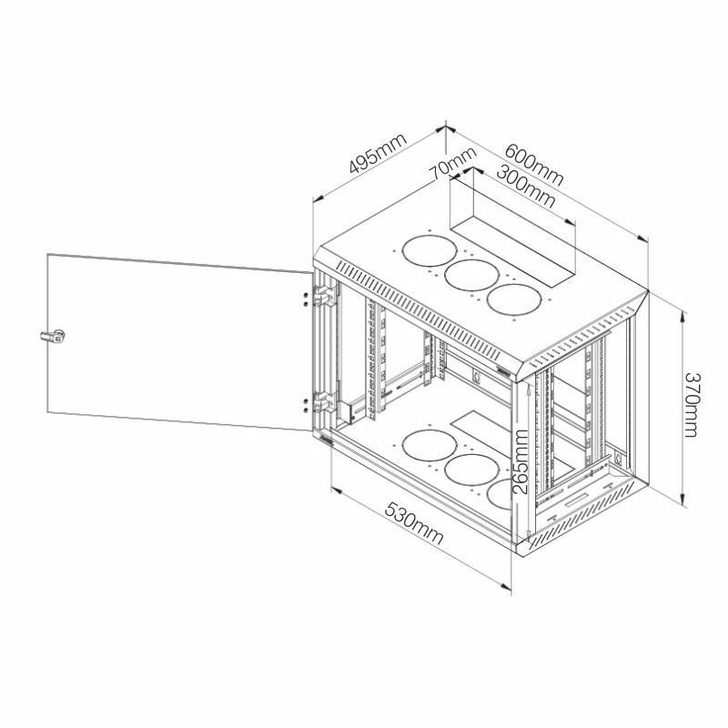 Kabinet zidni  6U 370 600x500 Triton snemljive stranice