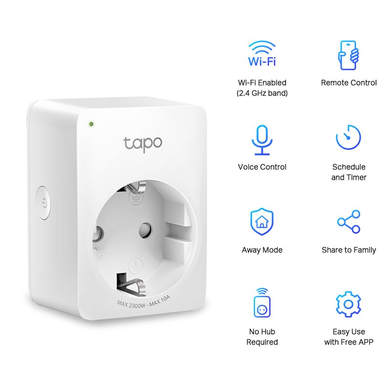 Pametna vtičnica TP-Link Tapo P100 Mini Smart, Wi-Fi