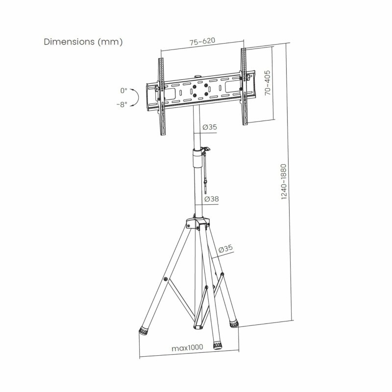 Samostoječi nosilec za TV SBOX FST-846 – tripod stojalo