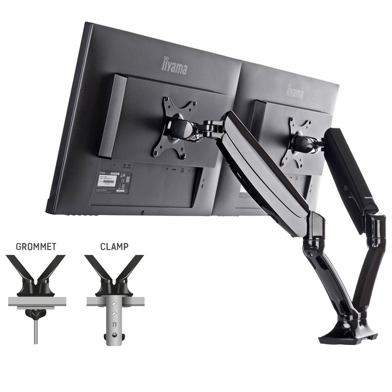 Namizni nosilec za 2 monitorja IIYAMA DS3002C-B1, do 27"