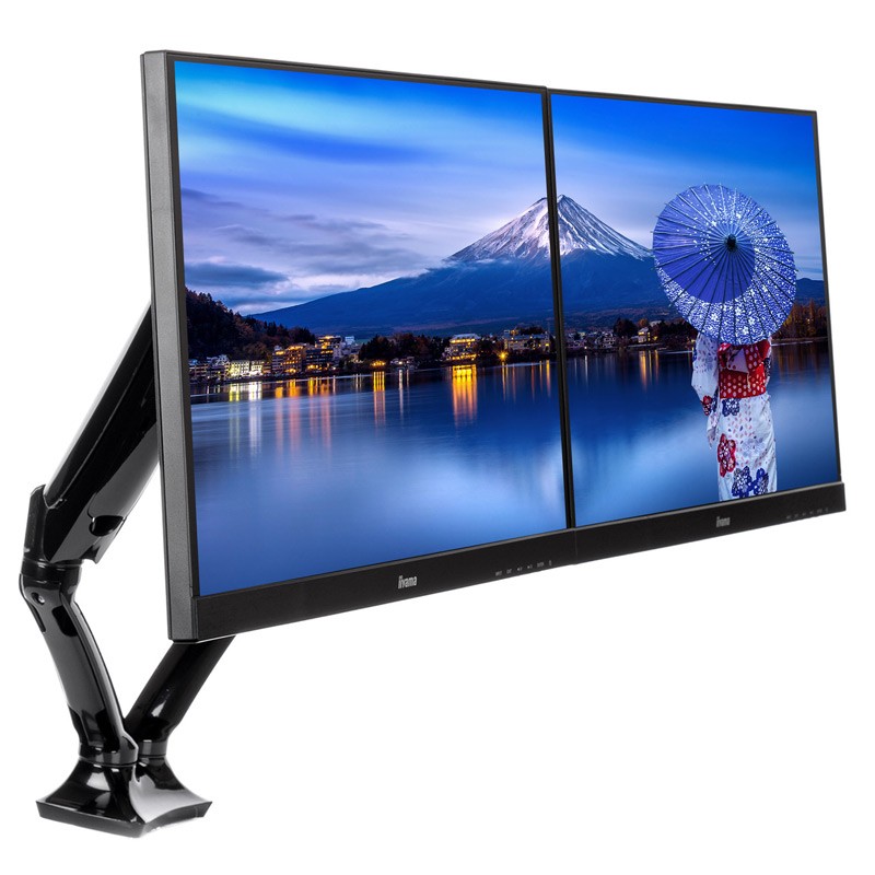 Namizni nosilec za 2 monitorja IIYAMA DS3002C-B1, do 27"