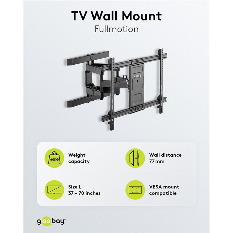 Stenski nosilec za TV GOOBAY Pro FULLMOTION L, 37"–70", do 60 kg