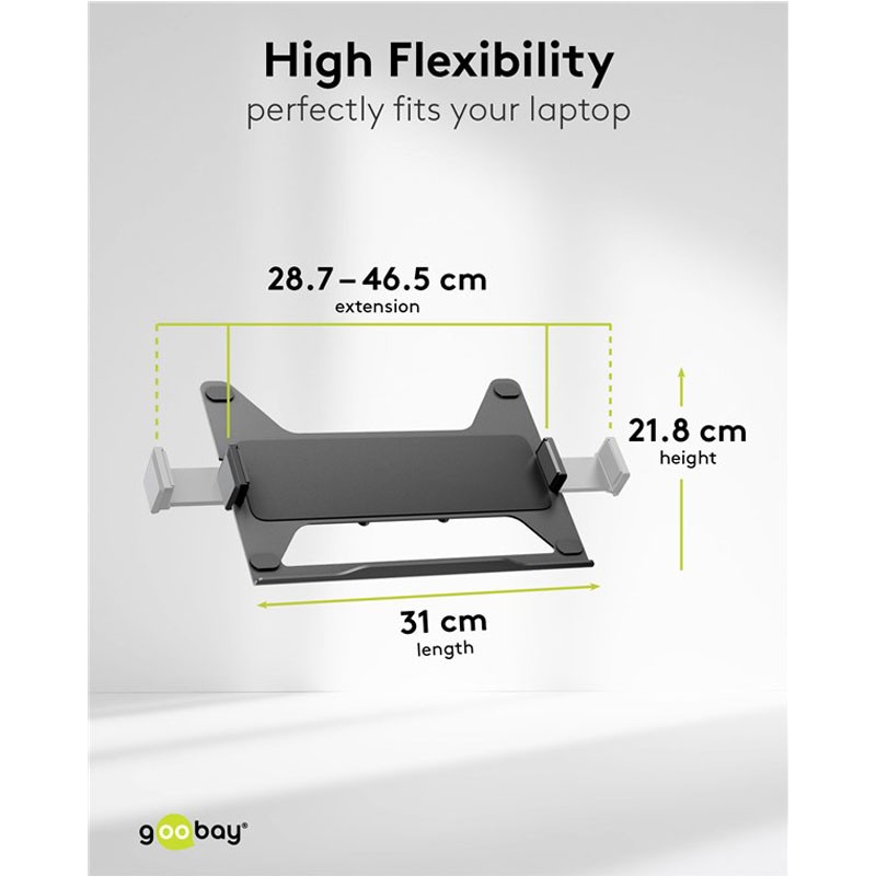 Namizni nosilec za prenosnik in monitor GOOBAY Deluxe, 17"–32", do 8 kg