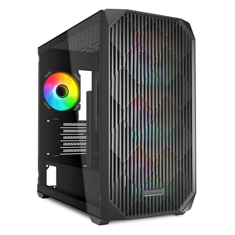 Ohišje SHARKOON MK3 RGB, midiATX, črno