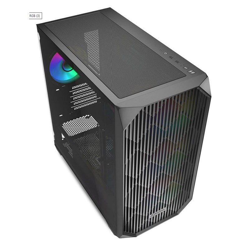Ohišje SHARKOON MK3 RGB, midiATX, črno