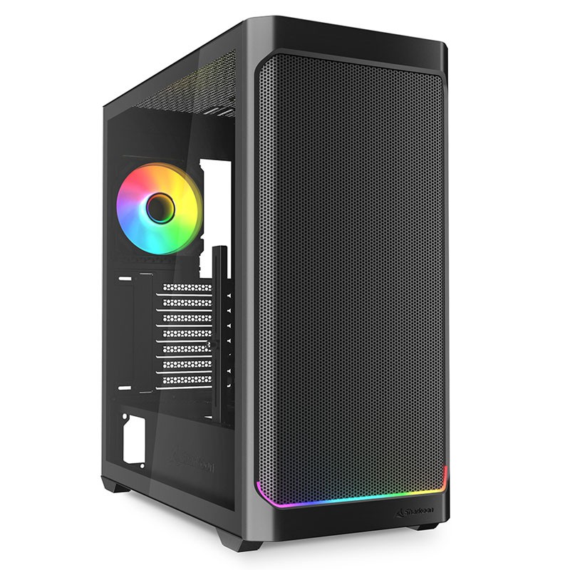 Ohišje SHARKOON AK4W RGB Strip, midiATX, črno