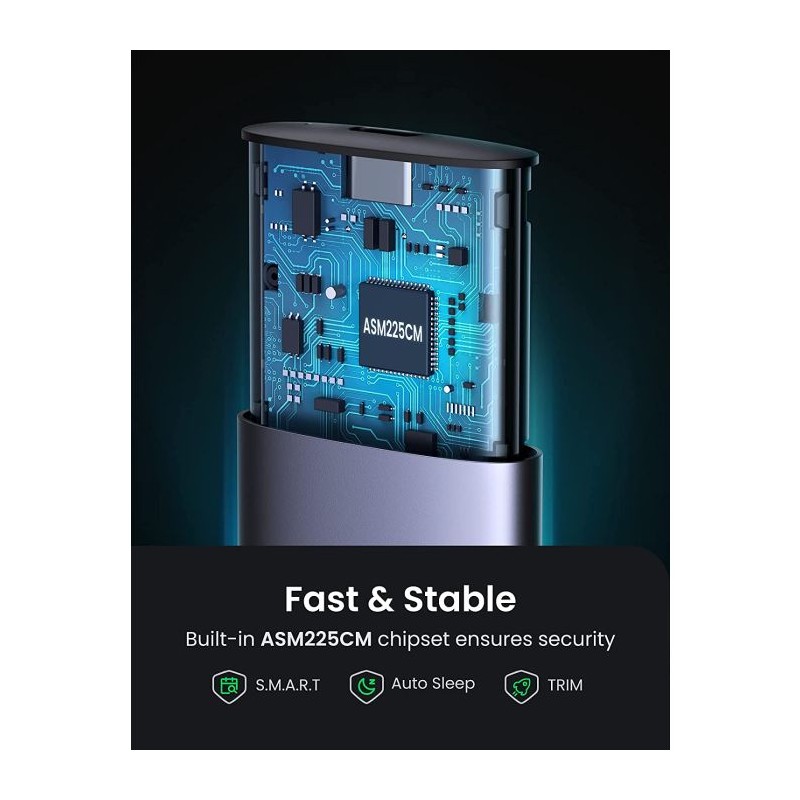 Zunanje aluminijasto ohišje Ugreen M.2 SATA SSD USB 3.1 Gen2