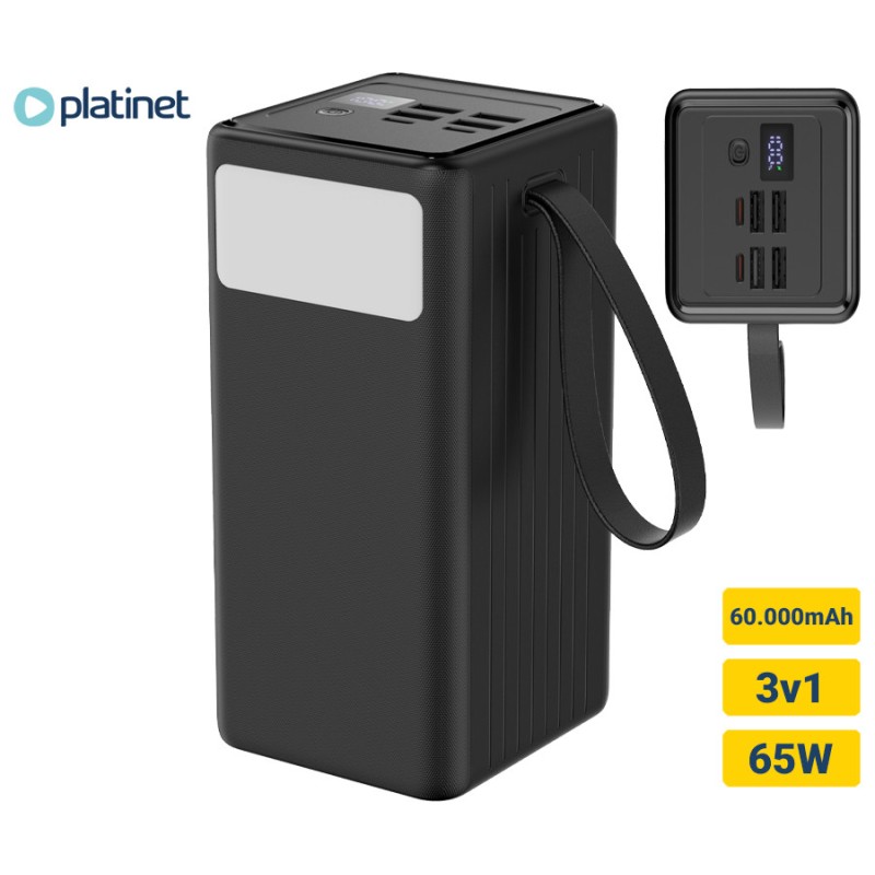 Prenosna baterija Powerbank Platinet PMPB6065, 65W, 60.000mAh