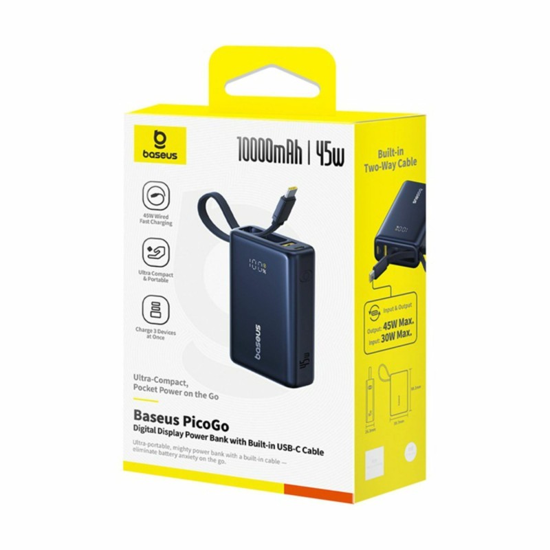 Prenosna baterija Powerbank Baseus PicoGo, 10.000mAh, črna