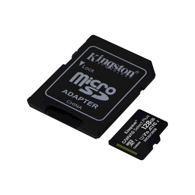 Pomnilniška kartica SDXC KINGSTON MICRO 128GB CANVAS SELECT Plus, UHS-I, adapter