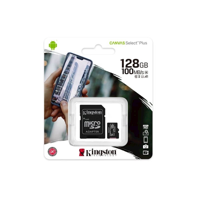 Pomnilniška kartica SDXC KINGSTON MICRO 128GB CANVAS SELECT Plus, UHS-I, adapter