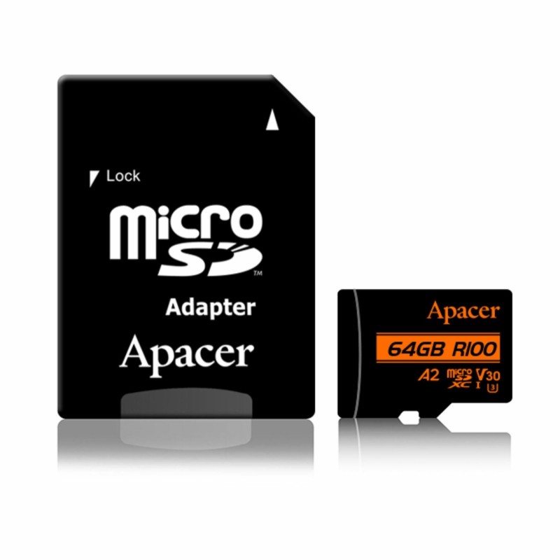 Pomnilniška kartica microSD XC  64GB APACER UHS-I U3 V30 R100 A2 8930030