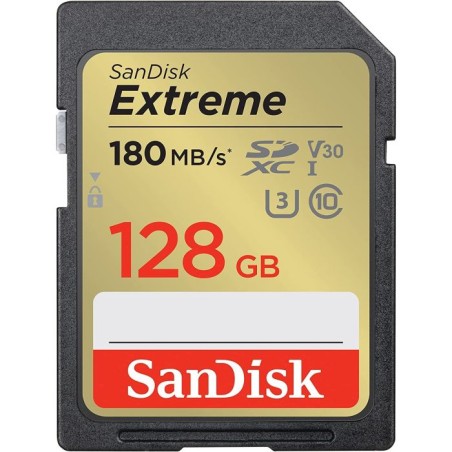 Pomnilniška kartica SDXC SANDISK 128GB EXTREME, 180/90MB/s, UHS-I, C10, U3, V30
