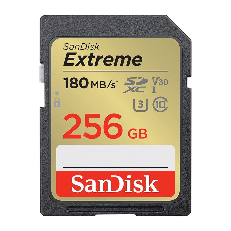 Pomnilniška kartica SDXC SANDISK 256GB EXTREME, 180/130MB/s, UHS-I, C10, U3, V30