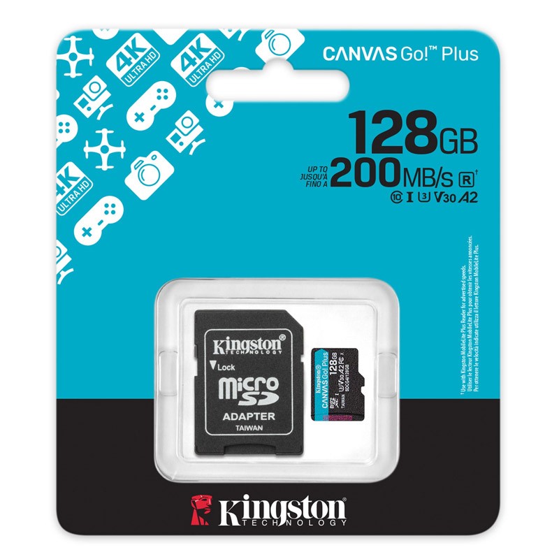 Spominska kartica microSD 128GB KINGSTON Canvas Go! Plus
