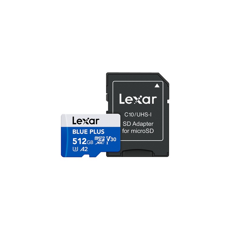 Spominska kartica 512GB, Lexar BLUE PLUS, Micro SDXC, z adapterjem