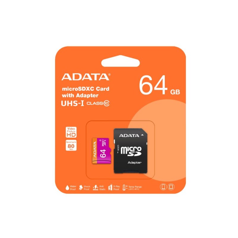 Spominska kartica ADATA MicroSDHC, 64GB, UHS-I Class10